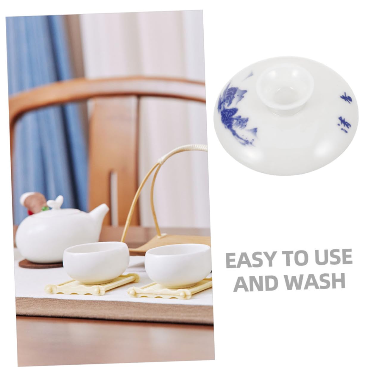 2kawałki Ceramiczna Pokrywka Do Filiżanki Herbaty Retro Osłona Kubek Wodoodporna Pokrywa Filiżankę Elegancki Dodatek Do Zestawu Herbacianego