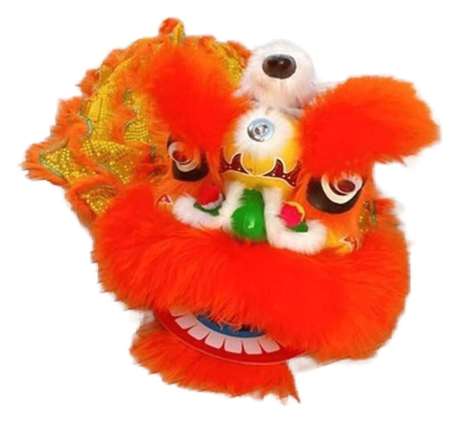 Krxsobnv Orange Lion Dance Clothes, Dragon Dance And Lion Awakening Southern Head Props Performance Costume