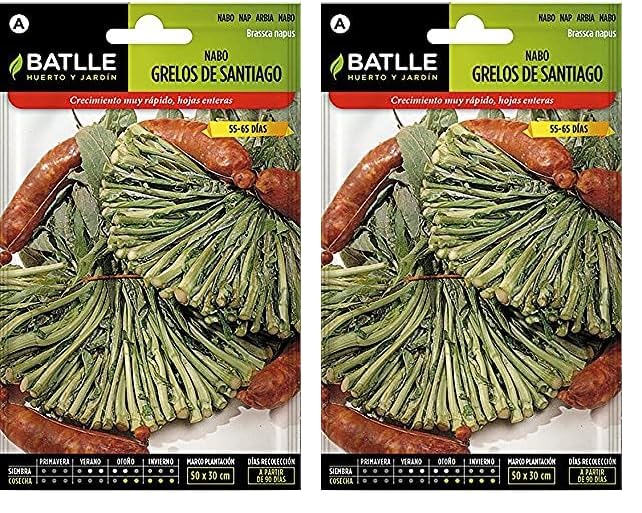 SEMILLAS BATLLE, Nabo Grelos de SANTIAGO, Multicolor, 15x8.5x3 cm (Paquete de 2)