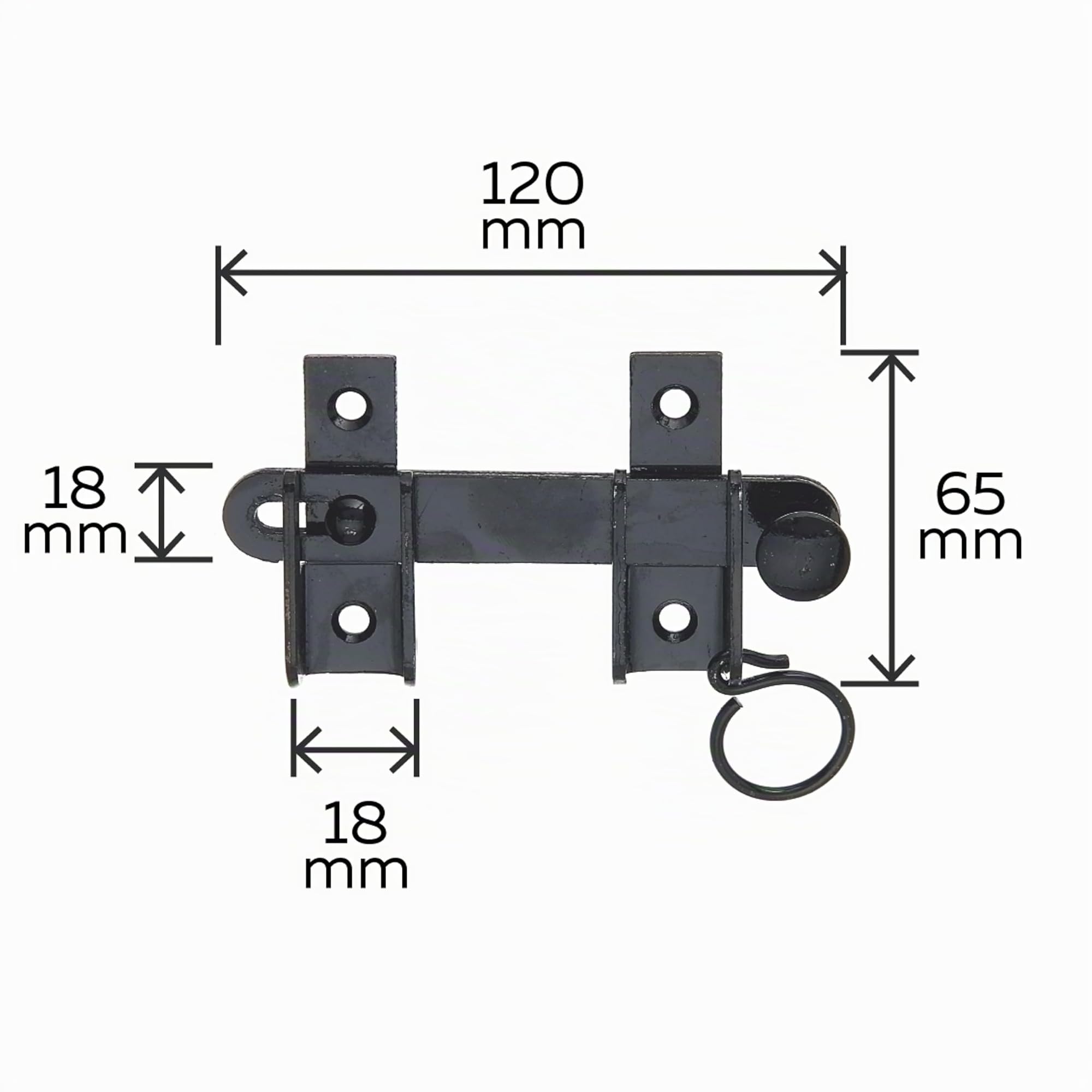 Alberts 864606 Fermeture de volet fléau | avec dispositif d'arrêt | laque noire pour immersion | taille 120 x 65 mm | kit de 10