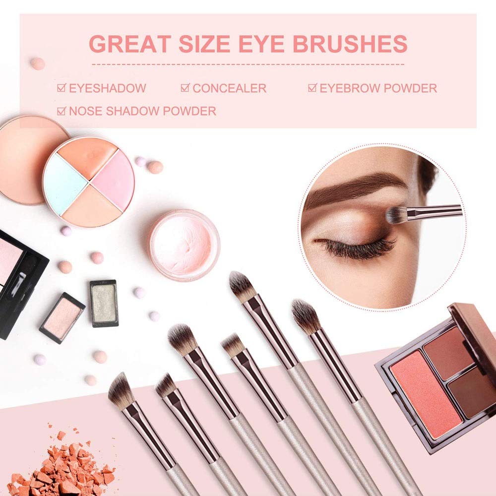 14 brochas de Maquillaje, Juego de brochas de Maquillaje sintéticas avanzadas Profesionales con Mango cónico, con Funda Protectora para Base de Maquillaje, Rubor, Sombra de Ojos, Dorado