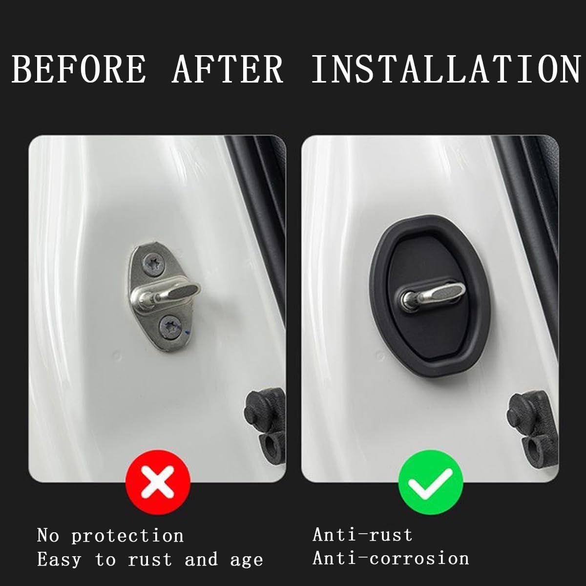 12 PCS Car Silicone Door Latch Protective Cover Guard Car Decorations Car Door Lock Latches Silent Shock Cover Vehicle Doors Locks Guard Stopper Car Protector Accessories for Most Vehicles - Image 4