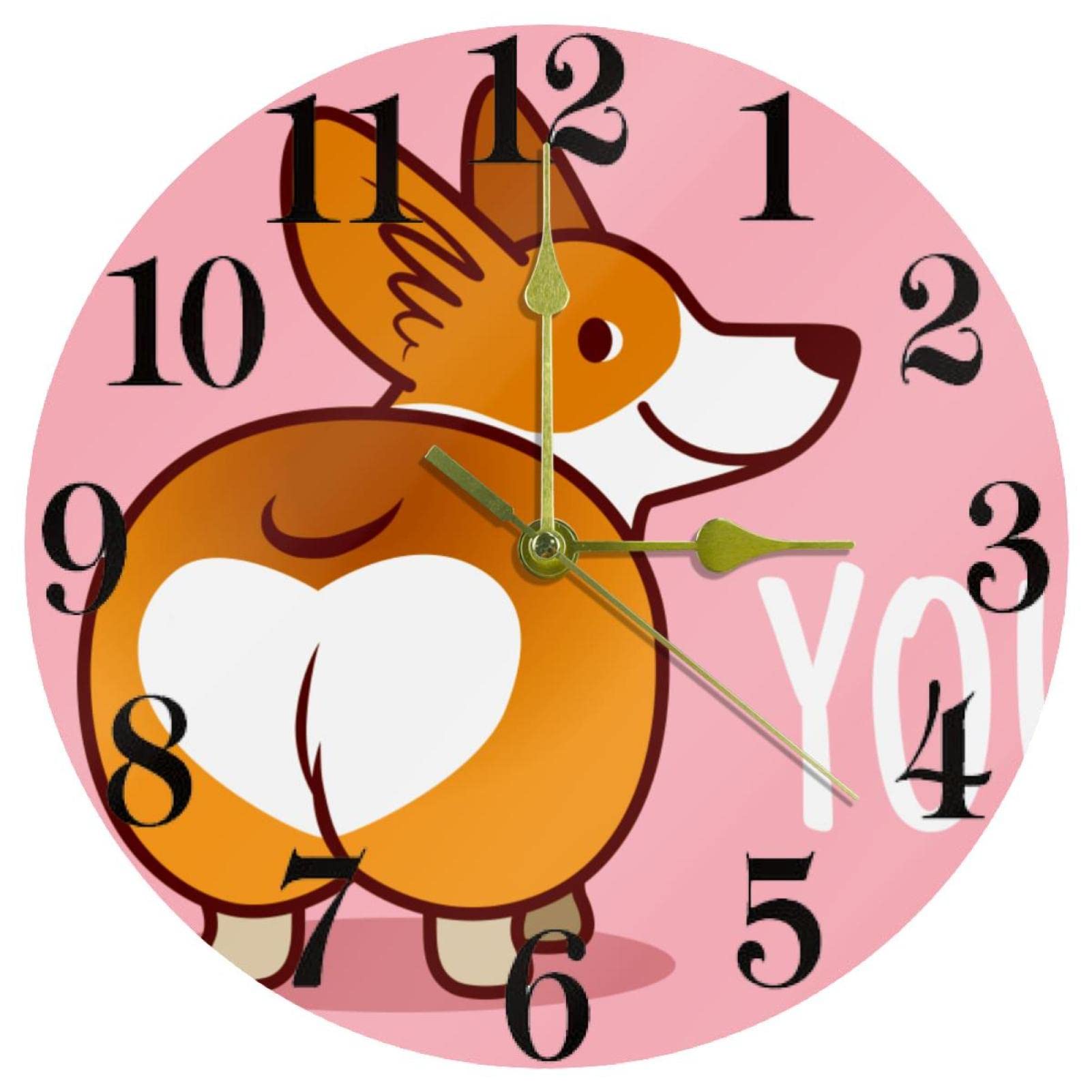 Horloge murale silencieuse Corgi pour une décoration de cuisine moderne
