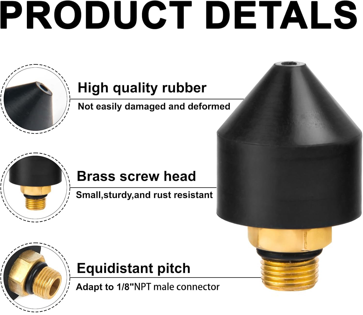 Air Blow Gun Rubber Tips - 3 Piece Set -2 Air Blow Gun Rubber Tips - 3 Piece Set -2
