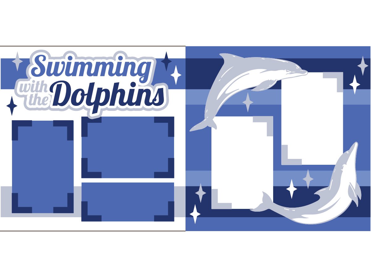 "Swimming with The Dolphins" Scrapbook Page Kit