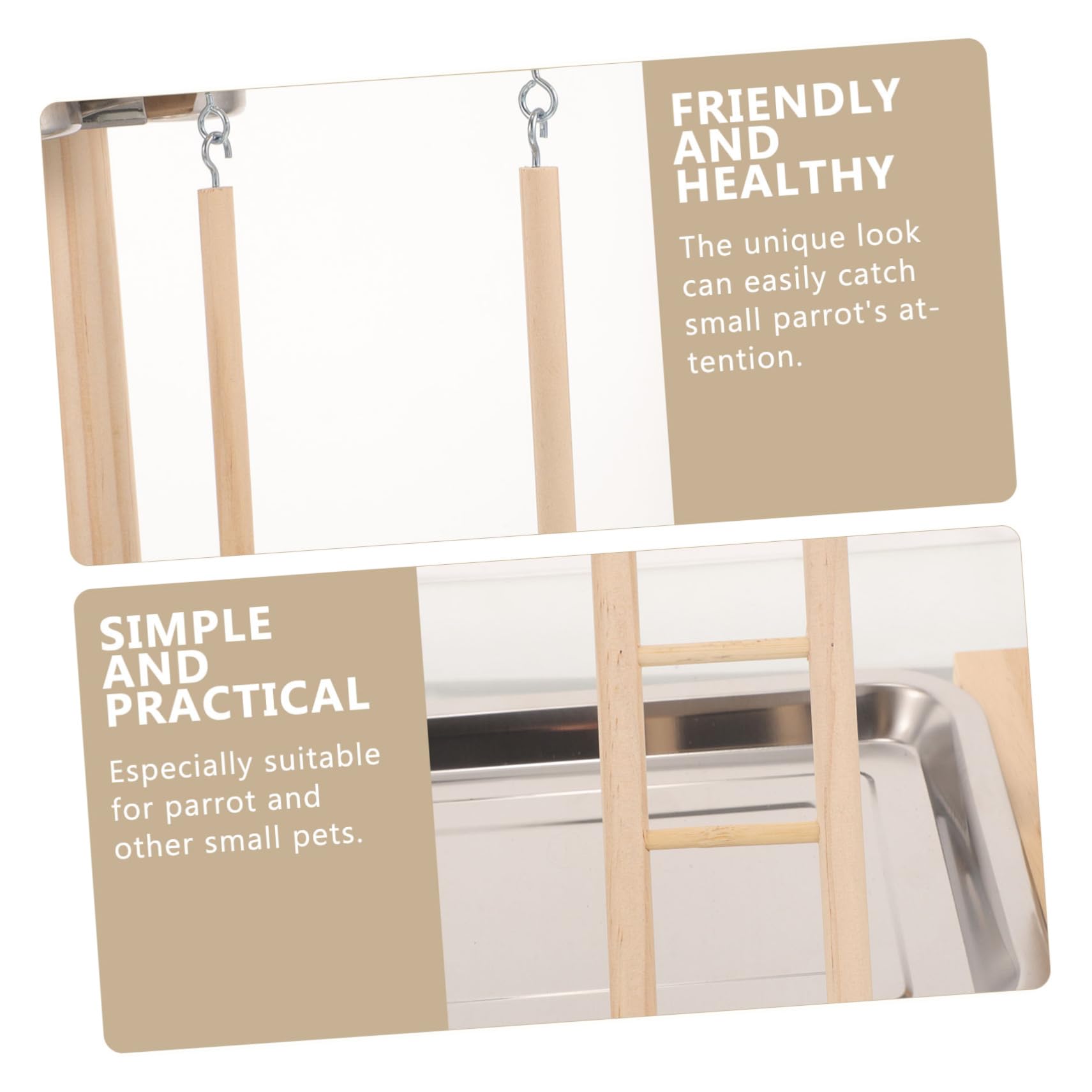 Happyyami 1juego Perch Stand De Madera Natural para Aves Plataforma De Entrenamiento para Periquitos y Loros Soporte Interactivo para Jaulas y Mesas Juguete De Masticación para Salud y