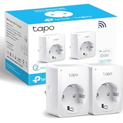 Enchufes Inteligentes Tapo TP-Link Tapo P100 (2-Pack) - Mini Enchufe Inteligente Wi-Fi, óptimo para programar el encendido/apagado y ahorrar energía, no necesita HUB, compatible con Alexa y Google Hom, Color Blanco