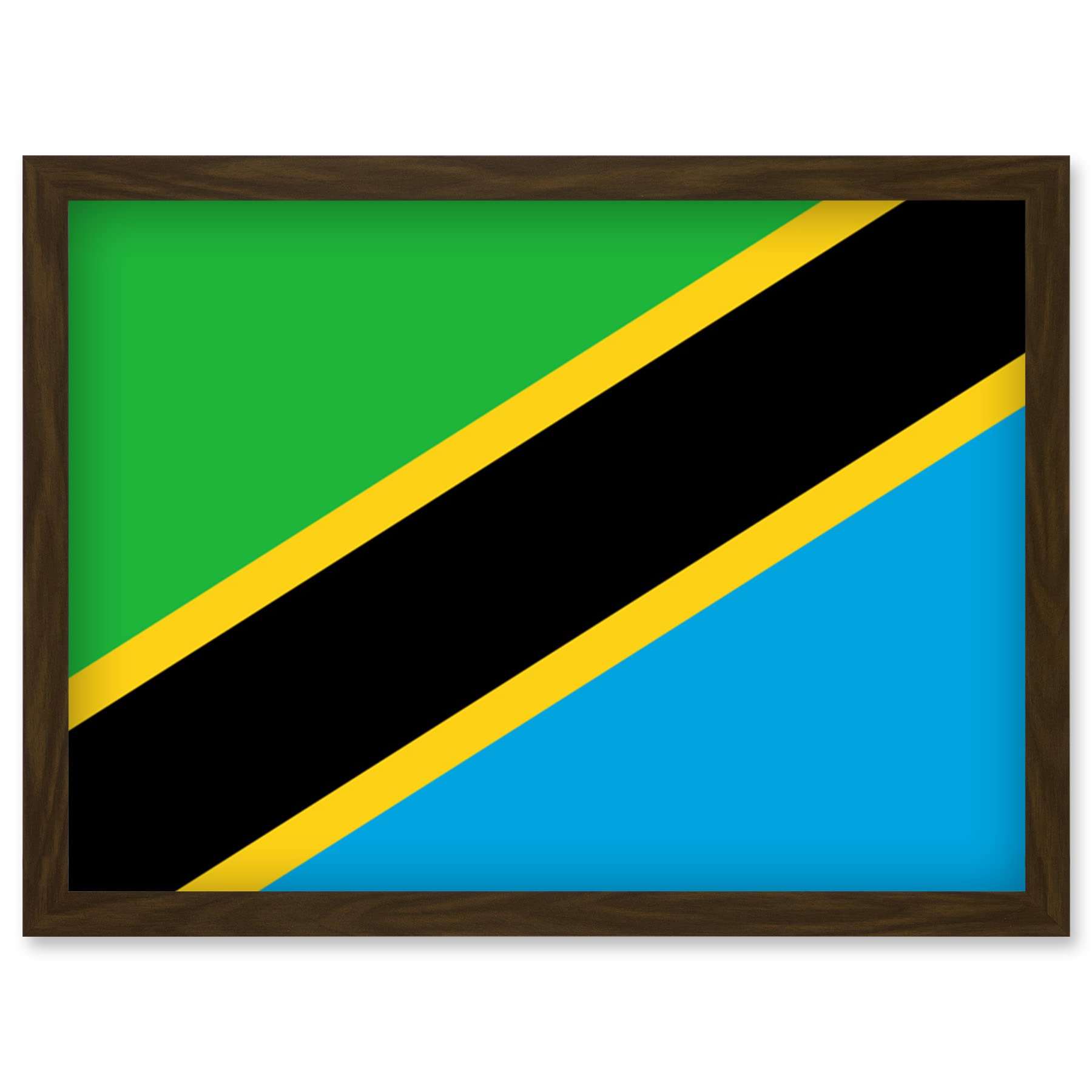Artery8 Tanzania, United Republic of National Flag Patriotic Vexillology World Flags Country Region Poster Artwork Framed Wall Art Print A4