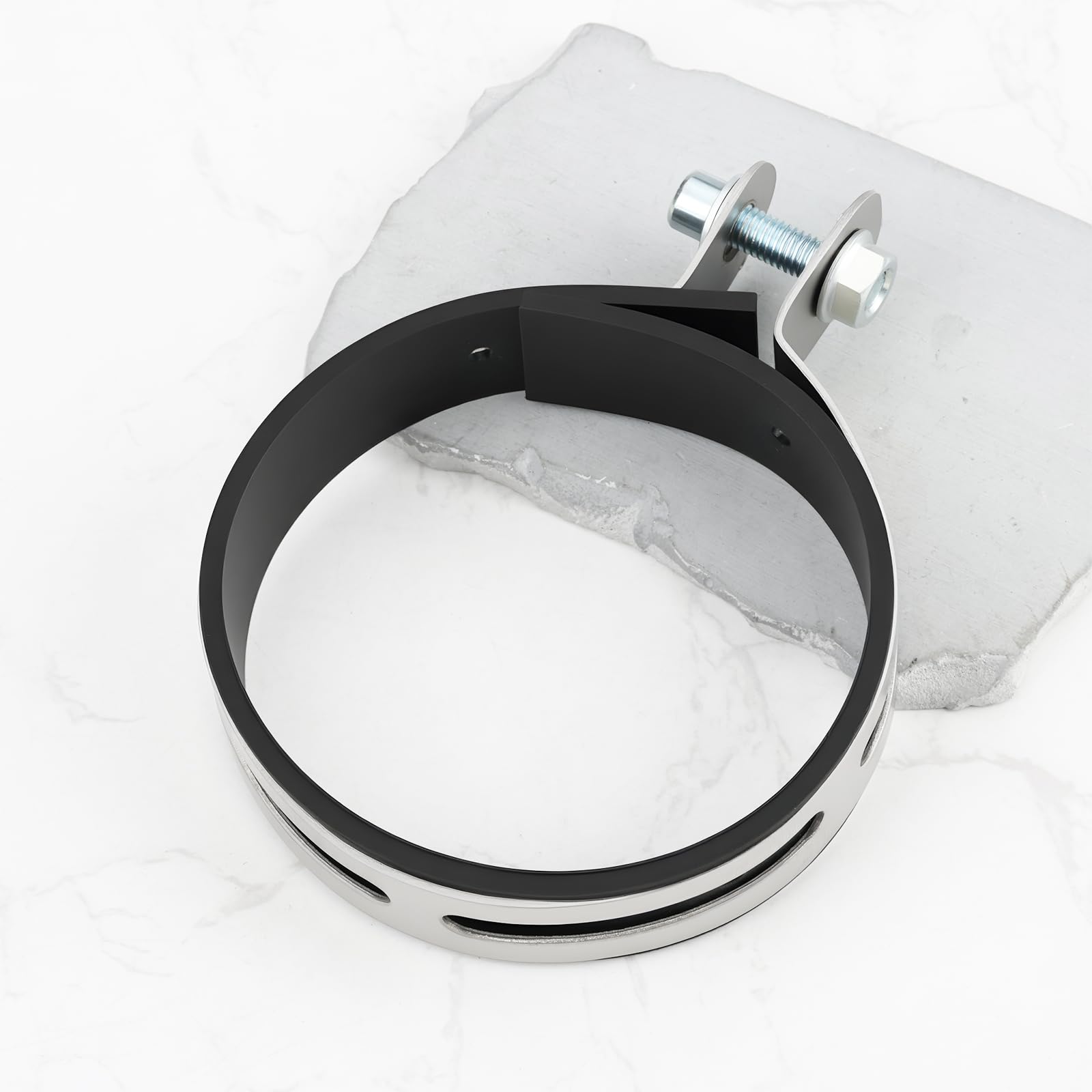 EMSea 2pcs Supports de Fixation pour Silencieux D'échappement de Moto de 100 mm avec Collier de Serrage