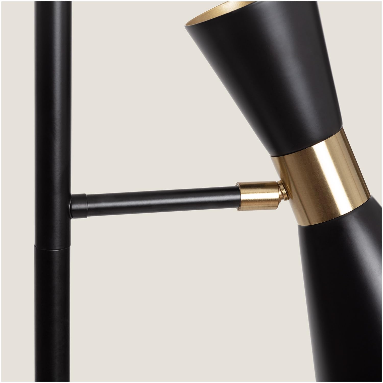LEDKIA Lampada da Terra Metallo 2 Faretti Jigger Nero/Oro