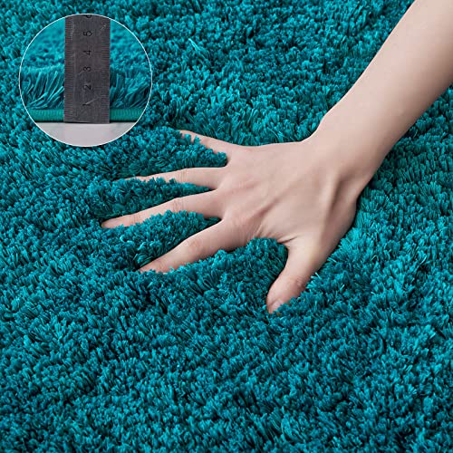 MIULEE Bath Mat Non Slip Absorbent Bathroom Soft luxurious Shower Small Mat Doormat Inside Rugs Kitchen Rugs Carpet Mat Washable for Bathroom Bedroom Kitchen Entrance 45x120 cm Blue Green - Image 2