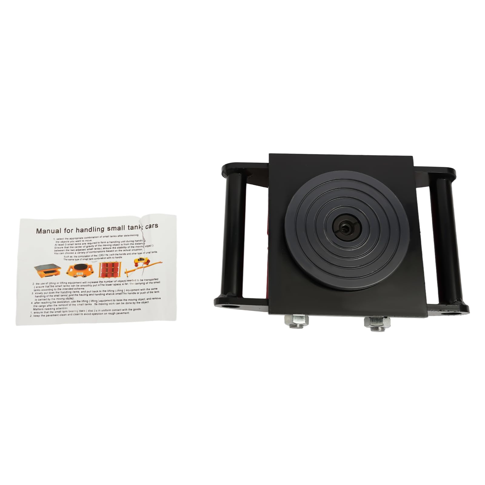 Trasloco di macchine 6T,Carrello di trasporto carico pesante,Carrelli di movimentazione auto,Rotazione a 360°,ruote silenziose PU, spostamento facile per mobili,macchina,oggetti pesanti,Nero