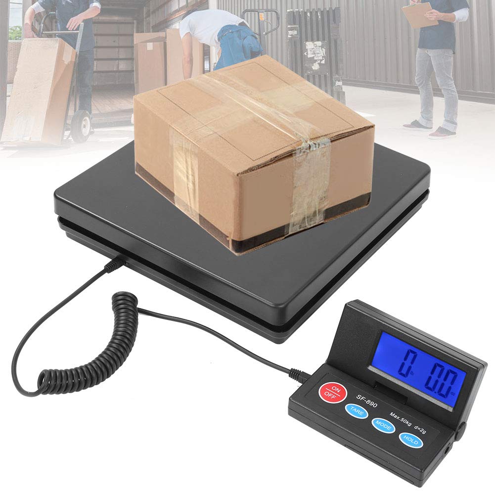 Báscula digital industrial con pantalla externa, peso máximo, 50 kg, precisión, 2 g, báscula digital industrial, báscula de trabajo, para oficina de correos, equipaje para casa