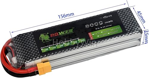 Miniatura 4 de 14.8V 4S 8000mAh 35C LiPO Batería XT60 Enchufe para RC Avión Helicóptero Miltirotor Cámara Drone
