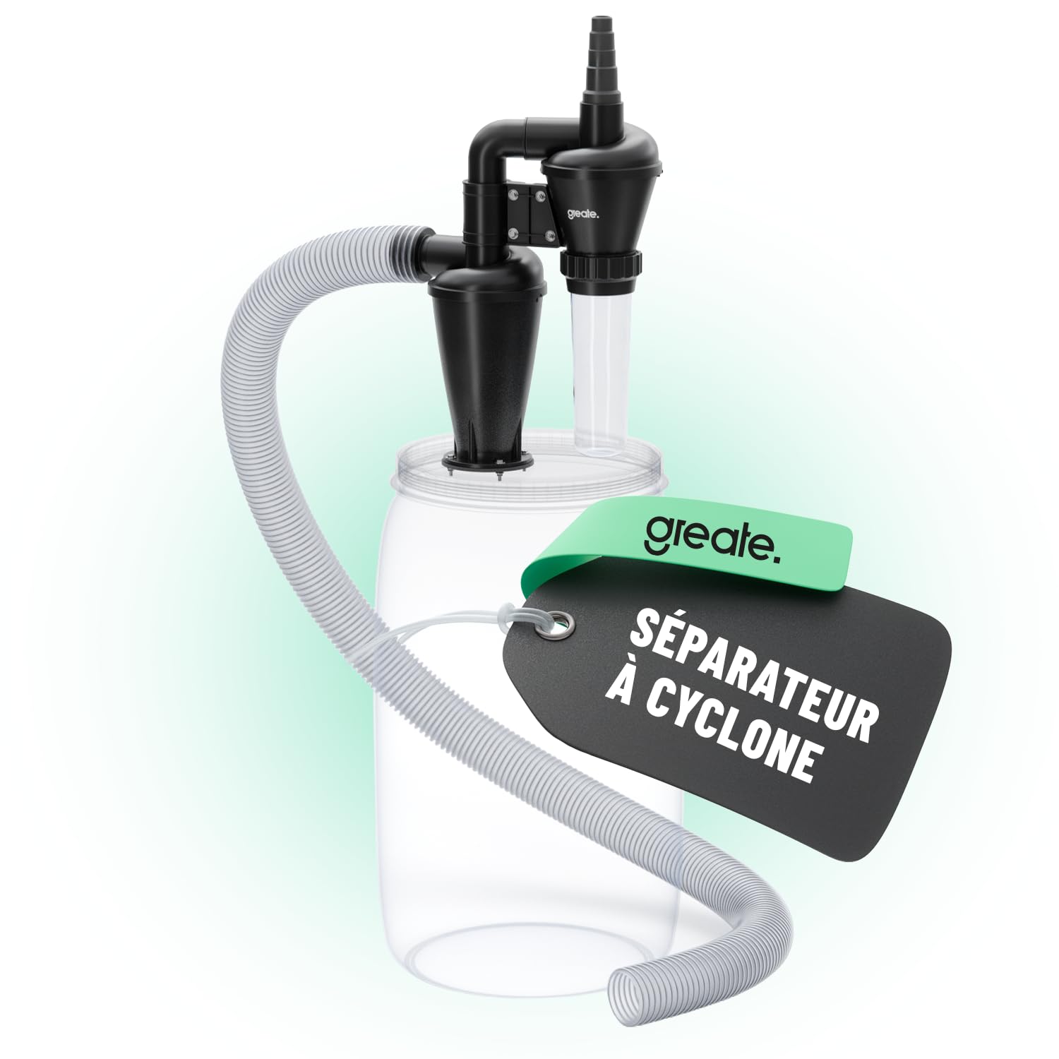 greate cyclone aspirateur bois avec 2 étages - Aspiration cyclonique atelier mobile ou fixe - Séparateur de poussière kit cyclonique - Dust commander - aspirateur cyclone copeaux