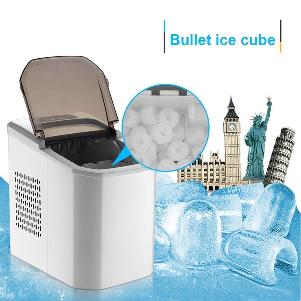 Ice Cube Maker Ice Maker Desktop Household Freezer, Providing 15Kg of Ice Cubes in 24 Hours with Removable Basket and Ice Scoop Quiet and Easy to Operate Ideal for Party on Fridge.com