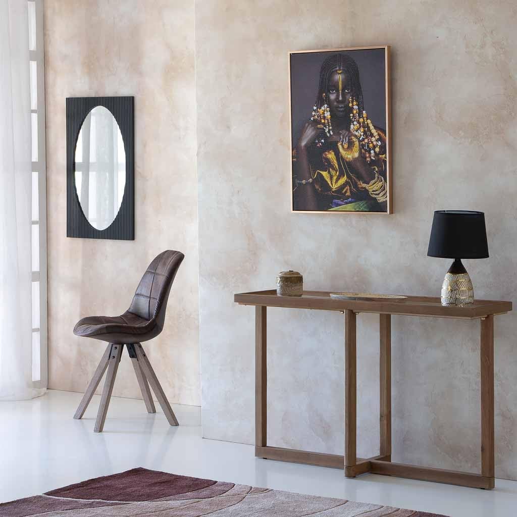 WANDERLUST DECO Espejo de Madera Gris Oscuro 50x2.5x80