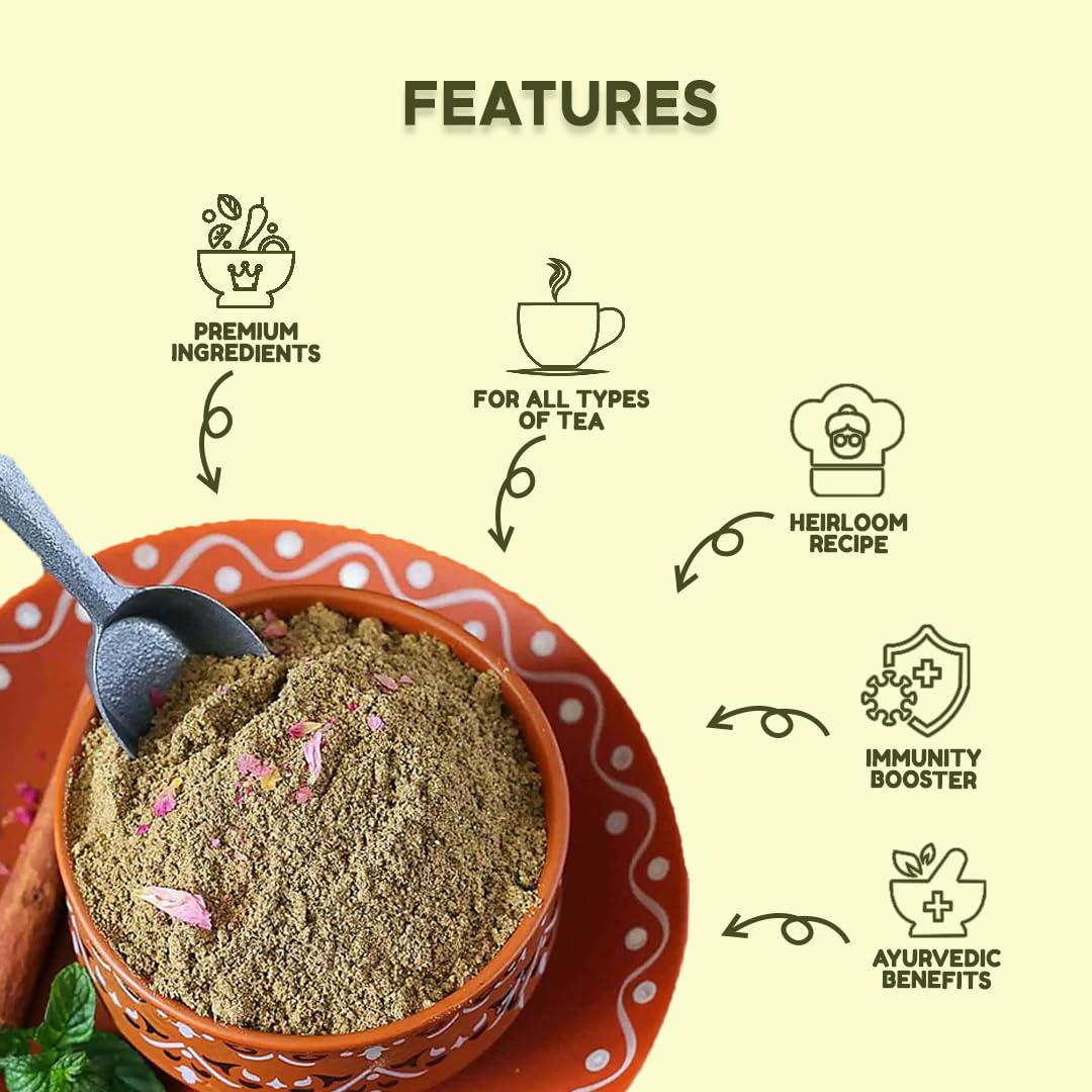 Being Bania Tea Masala 500 gm, Chai Masala Powder, 100% Natural and Premium Spices, Indian Masala Tea