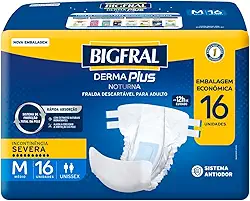 Fralda Bigfral Derma Plus Noturna Economica M 16 Unidades
