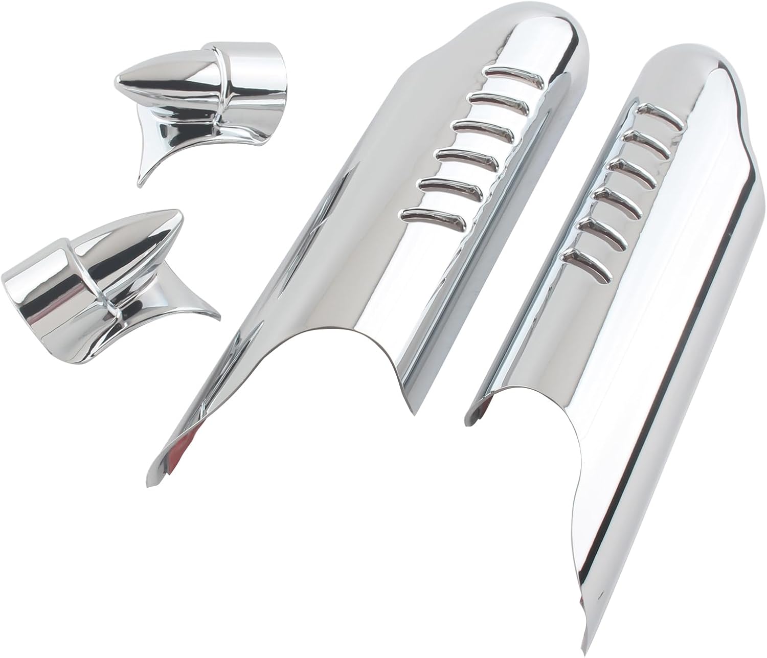 Chrome Fork Lower Leg Covers Deflector Shields Cover Guard Compatible with Harley Touring Dual Disc Touring Model Baggers 2000-2013 Electra Road Street Glide