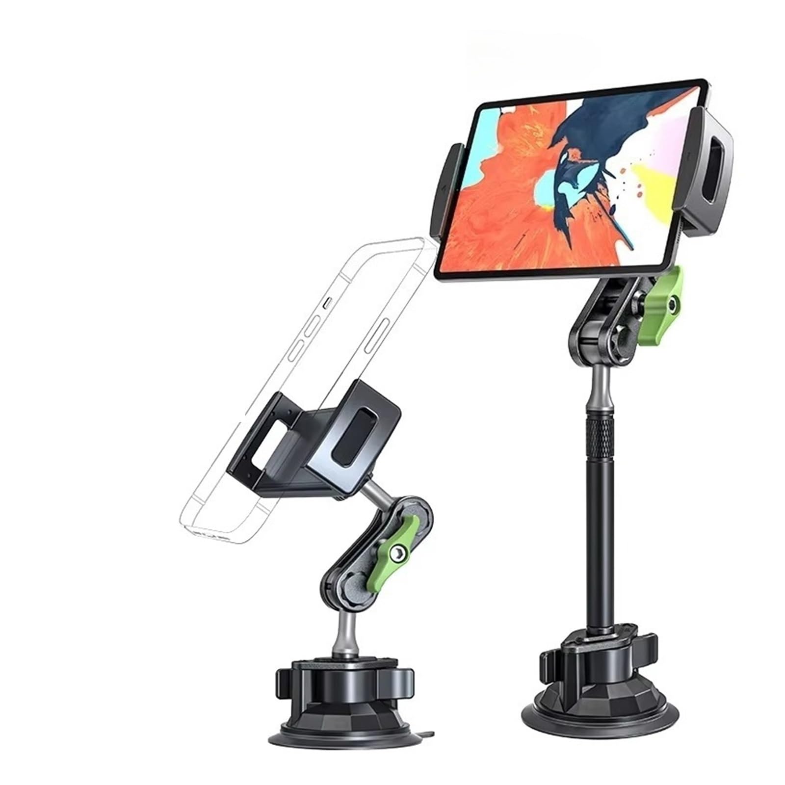 Tenedor De La Tableta Del Coche De La Aleación De Aluminio, Tabletas Ajustables Giratorias De 360° 4-12.9" | Compacto y plegable for almacenamiento, ocupando poco espacio.(C14-T01L)