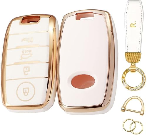 Funda de protección completa de TPU suave con llavero de cuero para KIA K3 K5 Cerato Forte Sorento Rio Rio5 Optima Soul Carnival Sedona Niro