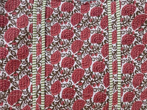Image of Quilted Cotton Hand printed Reversible Large multicolor cotton Tote Bag,Indian Handmade Block Printed Tote Bag Women Handbag