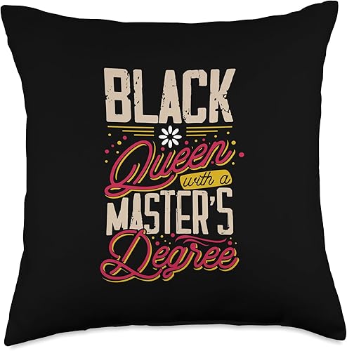 Black African American Pride Graduate Gifts Black Queen Inviting Masters Graduation Throw Pillow, 18x18, Multicolor Black African American Pride Graduate Gifts Black Queen Inviting Masters Graduation Throw Pillow, 18x18, Multicolor