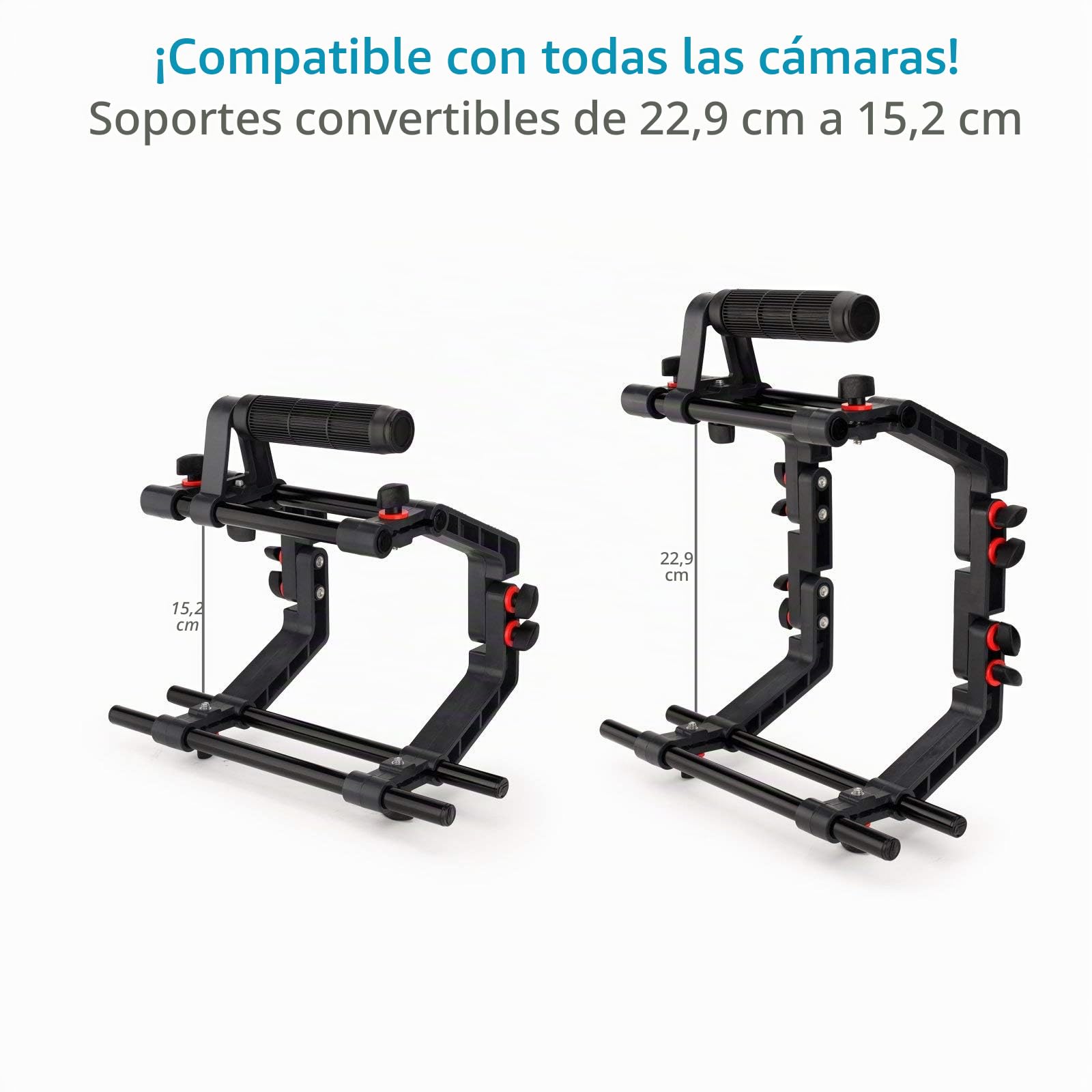 Kit de Hombro FILMCITY FC-02 con Matte Box y Jaula para DSLR | Soportes de jaula convertibles de 9-6", empuñaduras ajustables, 2 portafiltros giratorios 4x4" y lentes de 95 mm.
