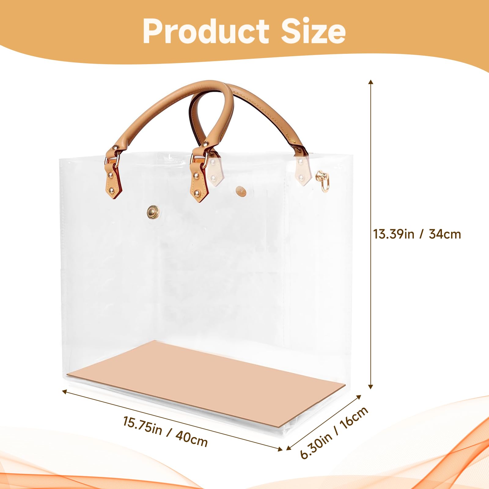 Orifesio Borsa trasparente, kit fai da te per realizzare tote in PVC, borsa da trasporto trasparente, set di borse fai da te, accessori per borse regalo fatte a mano (D)