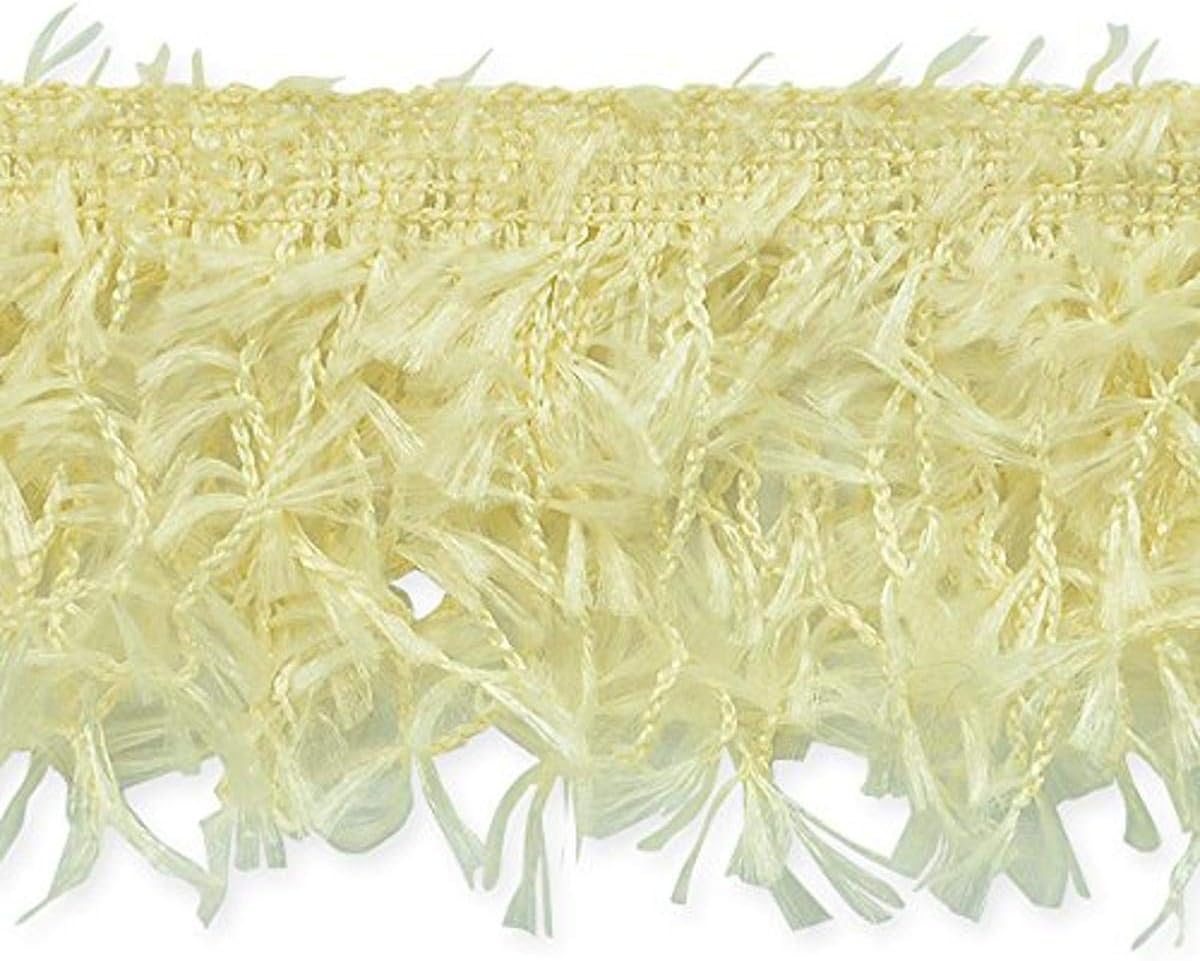 Expo International Jenny Hairy Gimp Fringe Trim | White | (10 yard cut)