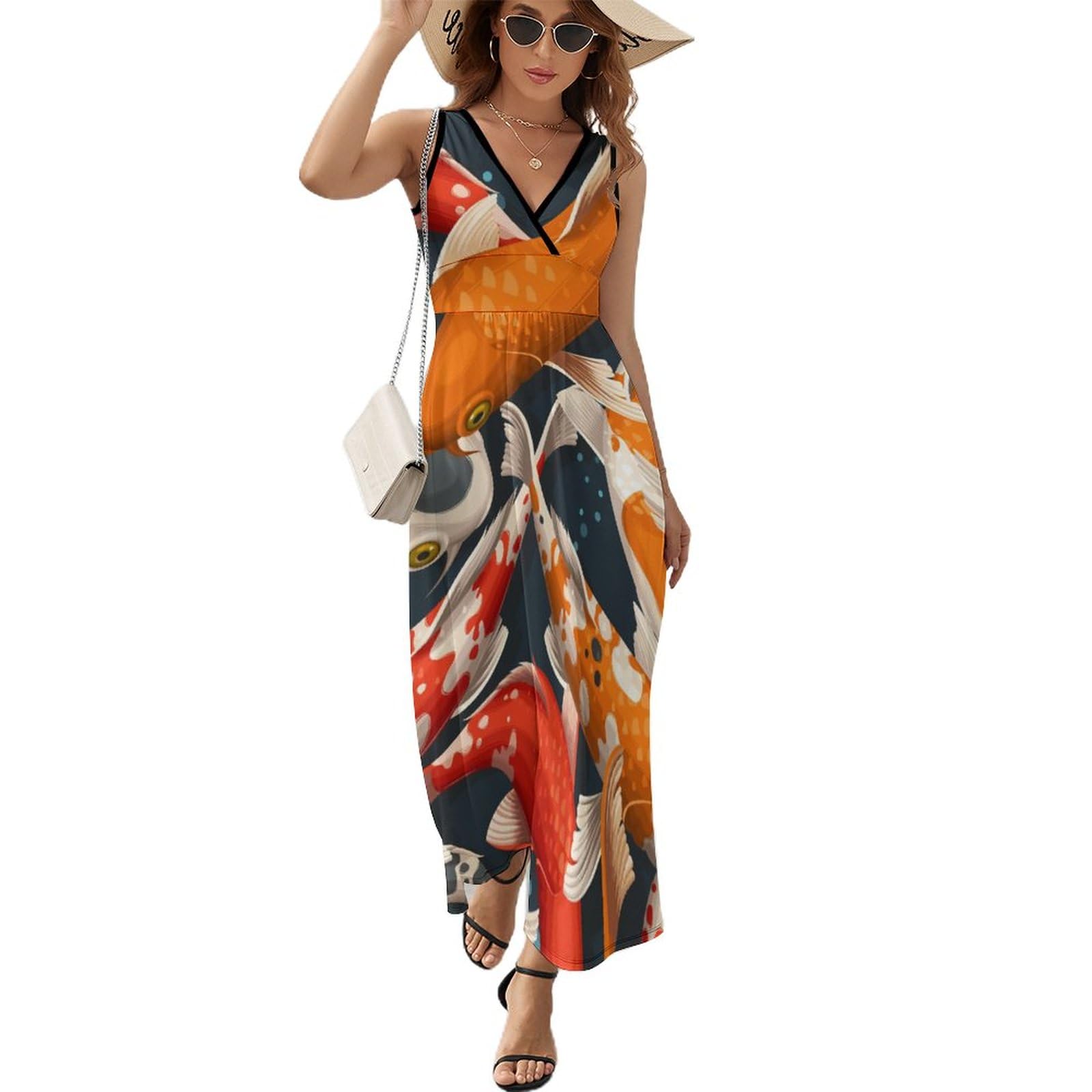 Robe Maxi Col V Décontractée pour les Journées de Plage - 8