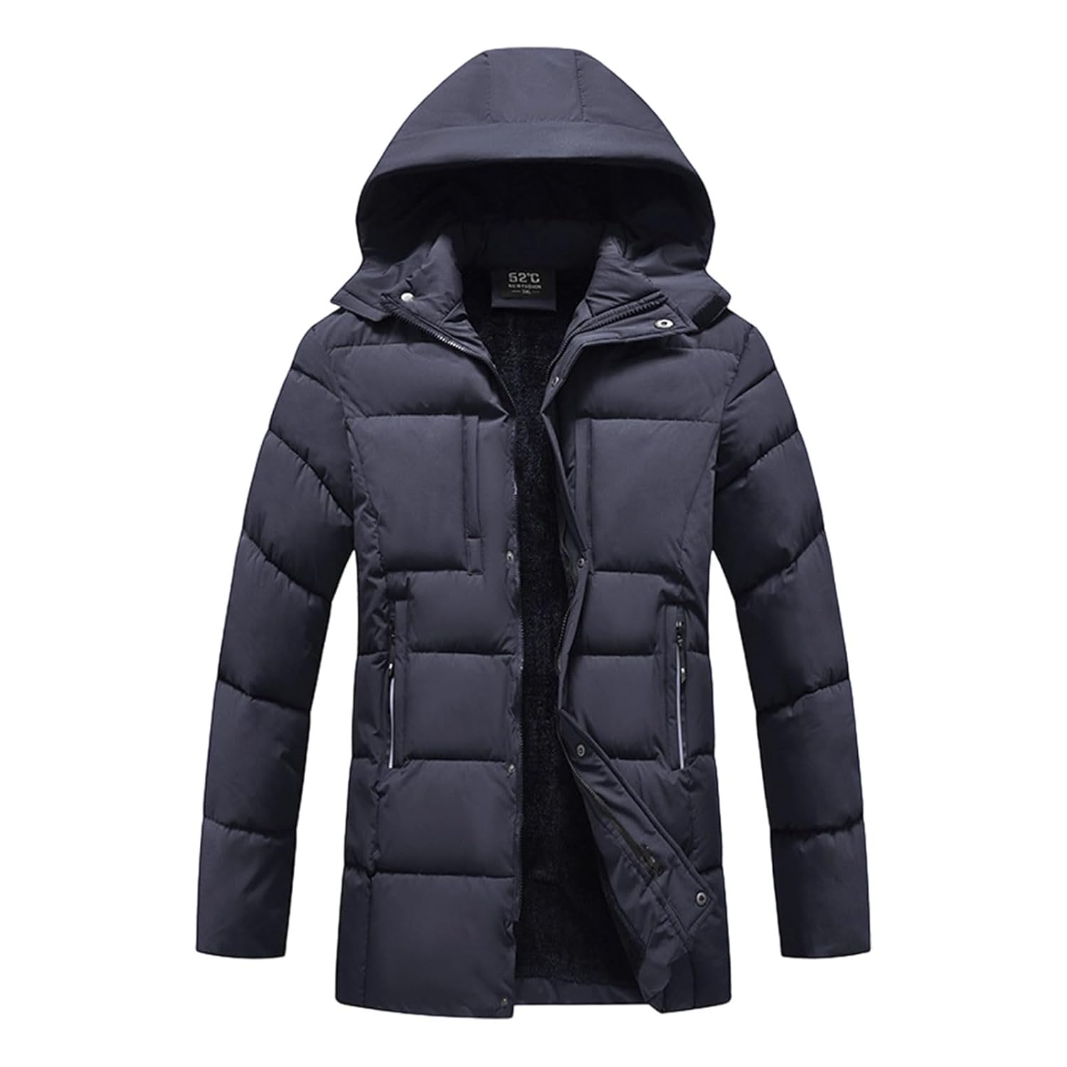 Winter Coats for Men Windproof Long Sleeve Hooded Jackets Casual Full Zip Up Down Hoodie 2025 Trendy Winter