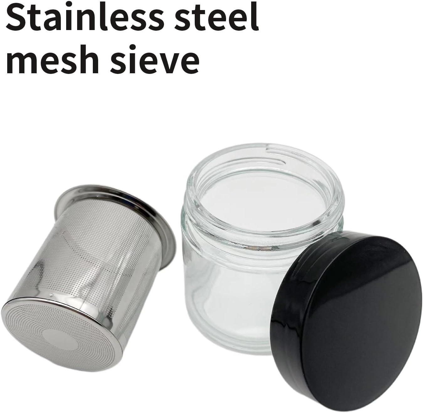 ljhnba Jewelry Maintenance Vessel Featuring Metal Mesh Strainer and Wide Opening for Easy Liquid Handling Earring Jar with Sieve