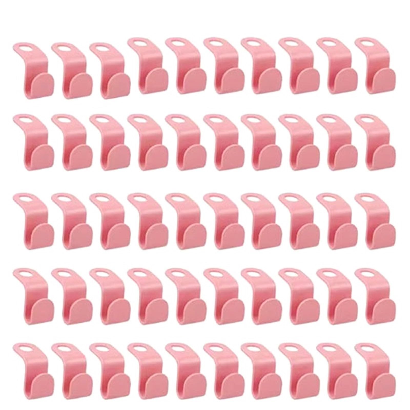 Hangers for Clothes Space Savers 300-Count Hanger Connector Clips - Space-Saving Tools to Organize Closets Efficiently(Pink)