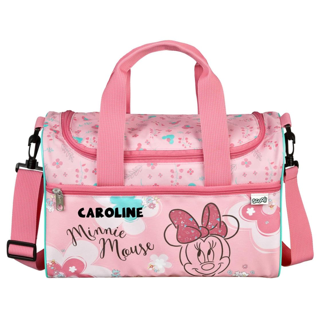 Piccola borsa sportiva Minnie Mouse per bambini – Personalizzata con nome – Disney borsa da viaggio per bambini, Rosa - Minnie Mouse, 35 x 23 x 16 cm, Stile Minnie
