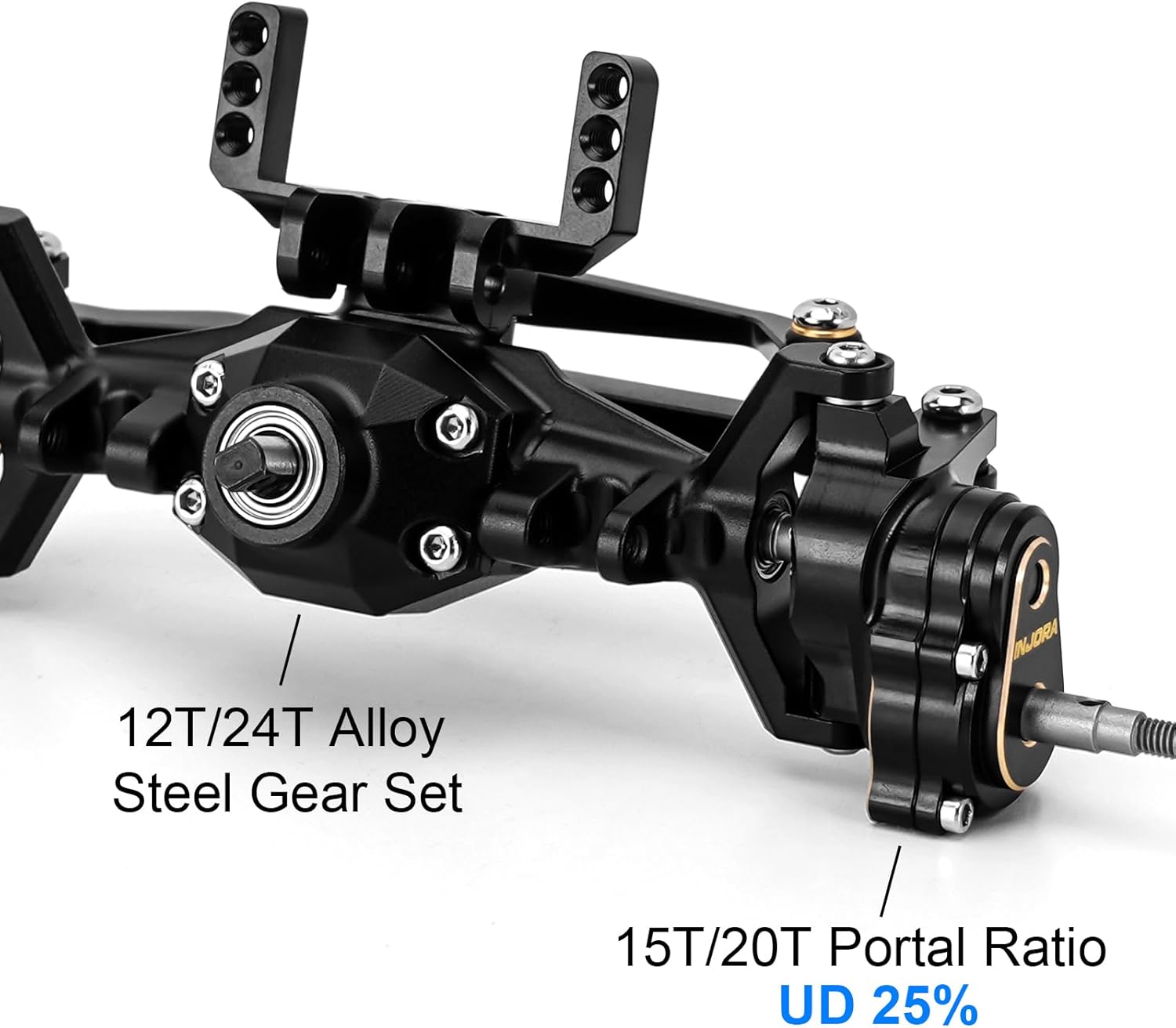 INJORA +5mm Diamond Portal Axles with Brass Steering Knuckles & Covers for 1/18 TRX4M Upgrade