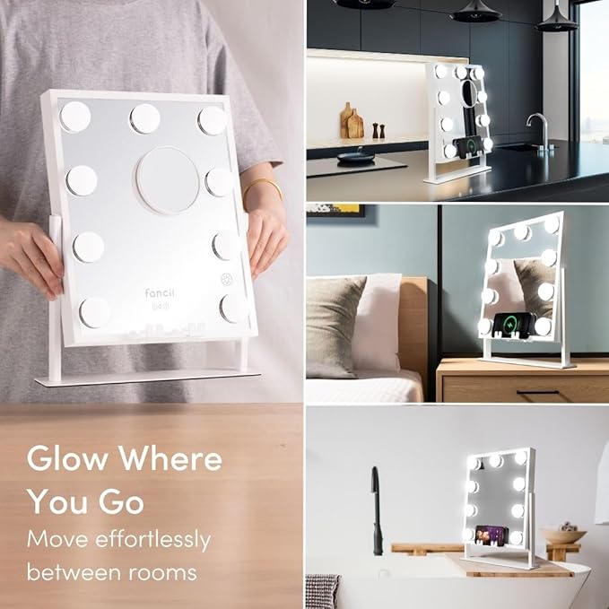 Espejo de Maquillaje Fancii con Luces, Altavoz BT y Carga Inalámbrica miniatura 6