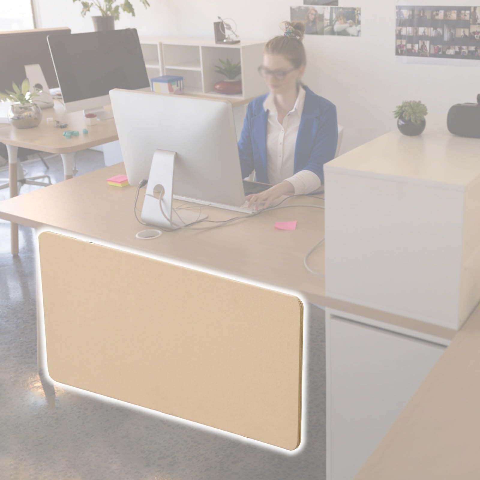 Panneau d'intimité marron M de 61x114,3 cm | Finition soignée pour bureau ergonomique