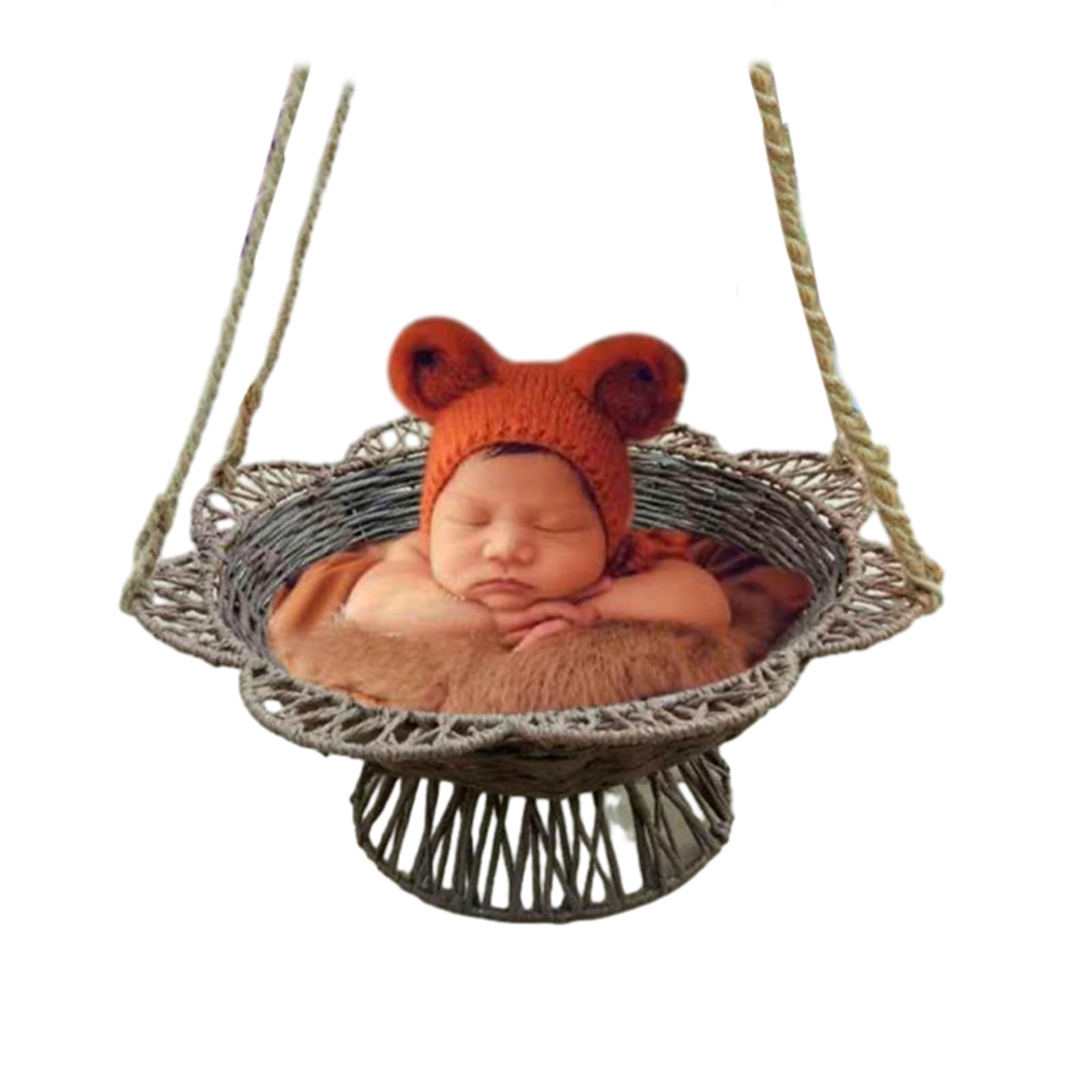 Newborn Photography Basket Infant Studio Woven Designed Basket Props Baby Photo Props for Studio Room