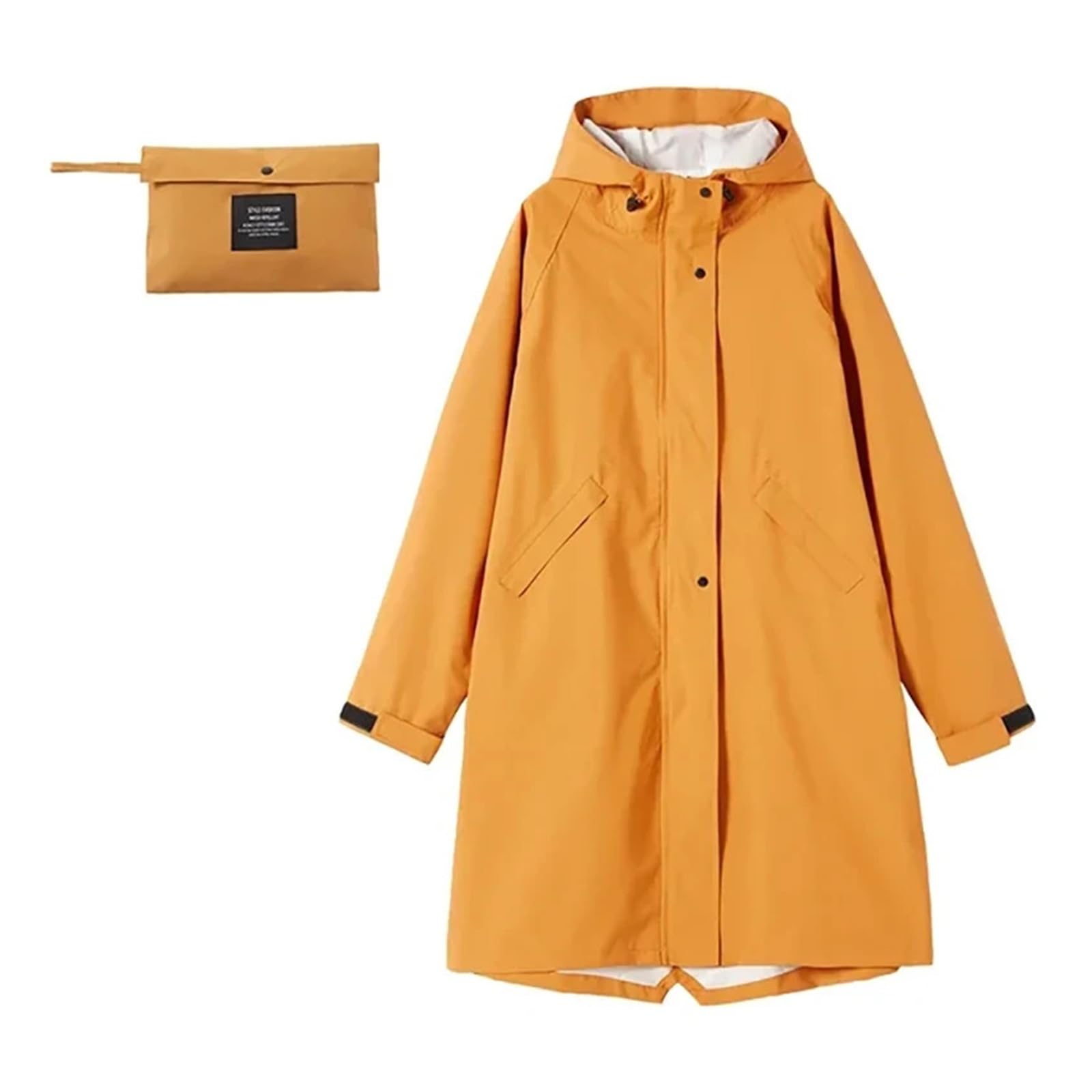 Mantellina Pioggia Adulto Impermeabile da donna e da uomo, lungo, con cerniera, 2 tasche, rivestimento impermeabile all'interno