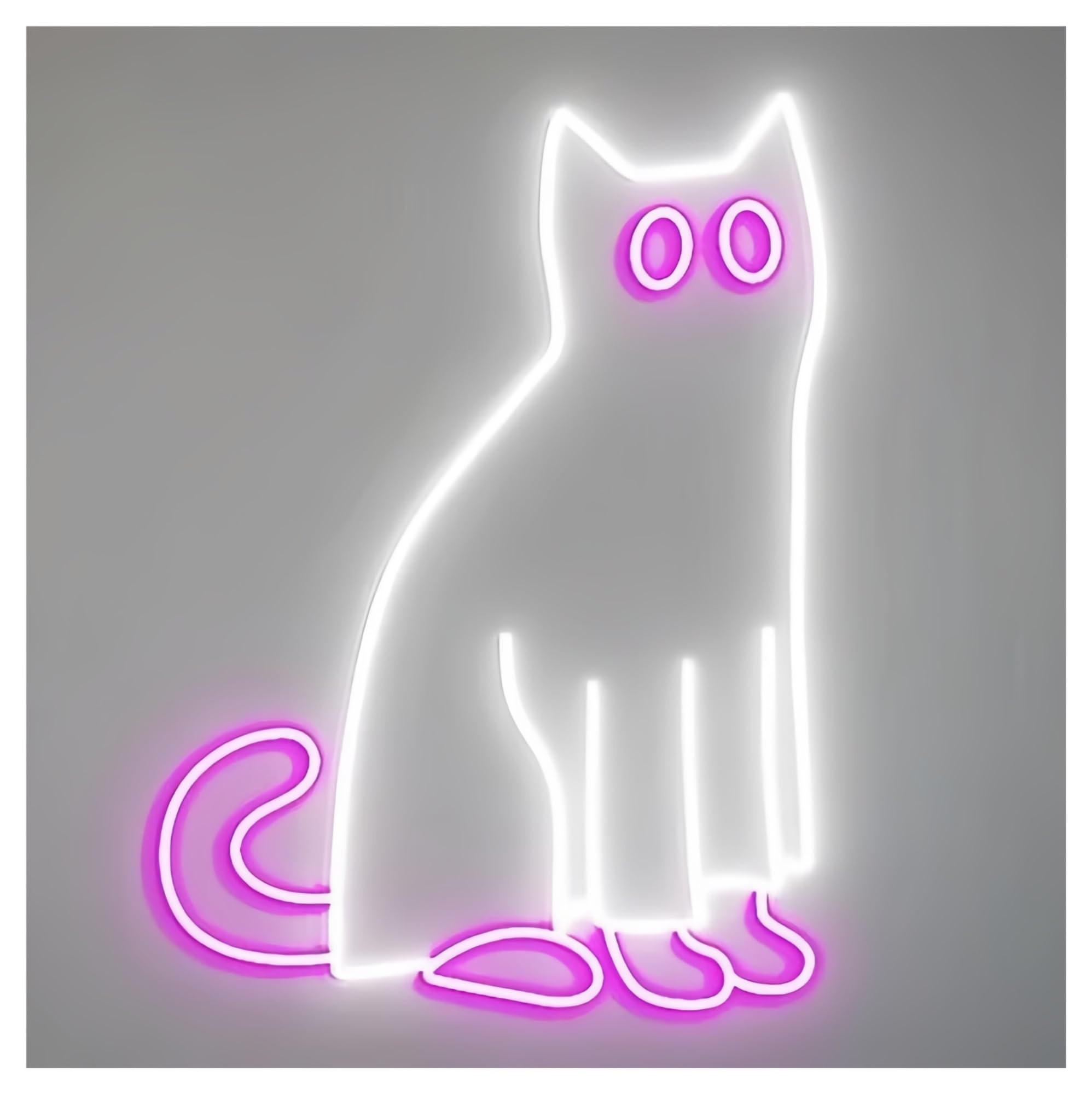 SHOUXI Sign Lamp Ghost Cat Neon Sign, Halloween Door Decor(G,40cm)
