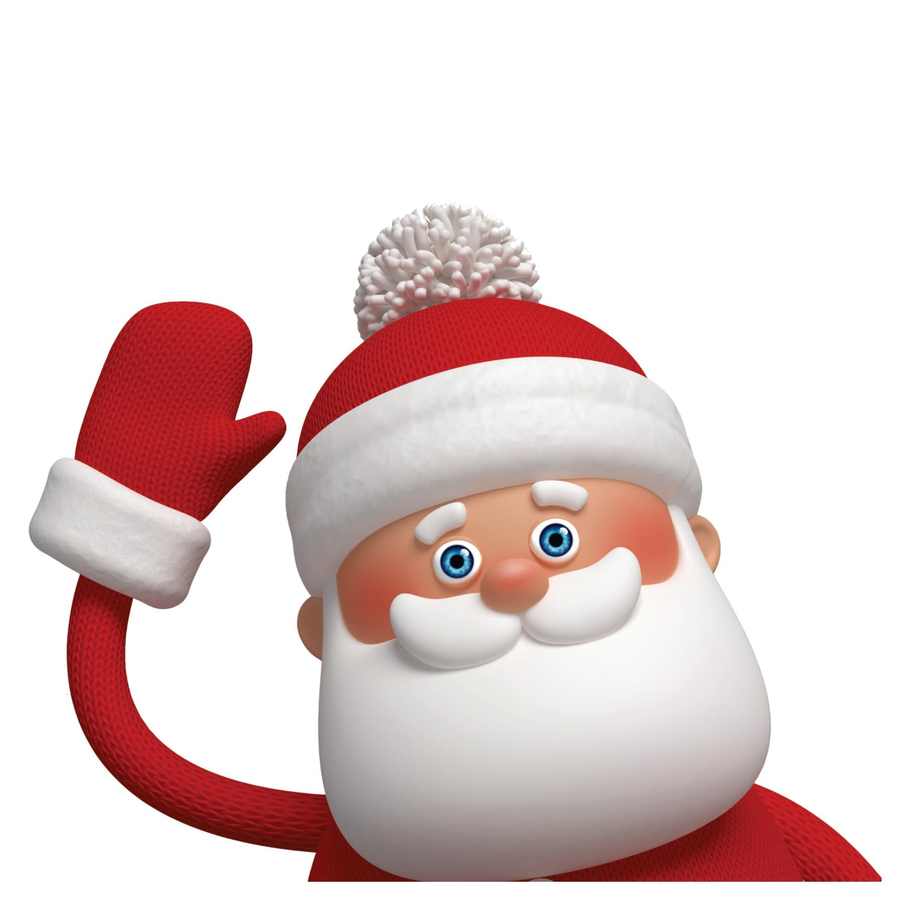 9.5 Inch Waving Santa Christmas Window Cling Home Decor Decal. Father Christmas Decorations. Reusable Non-Adhesive Holiday Cheer for Glass. Made in