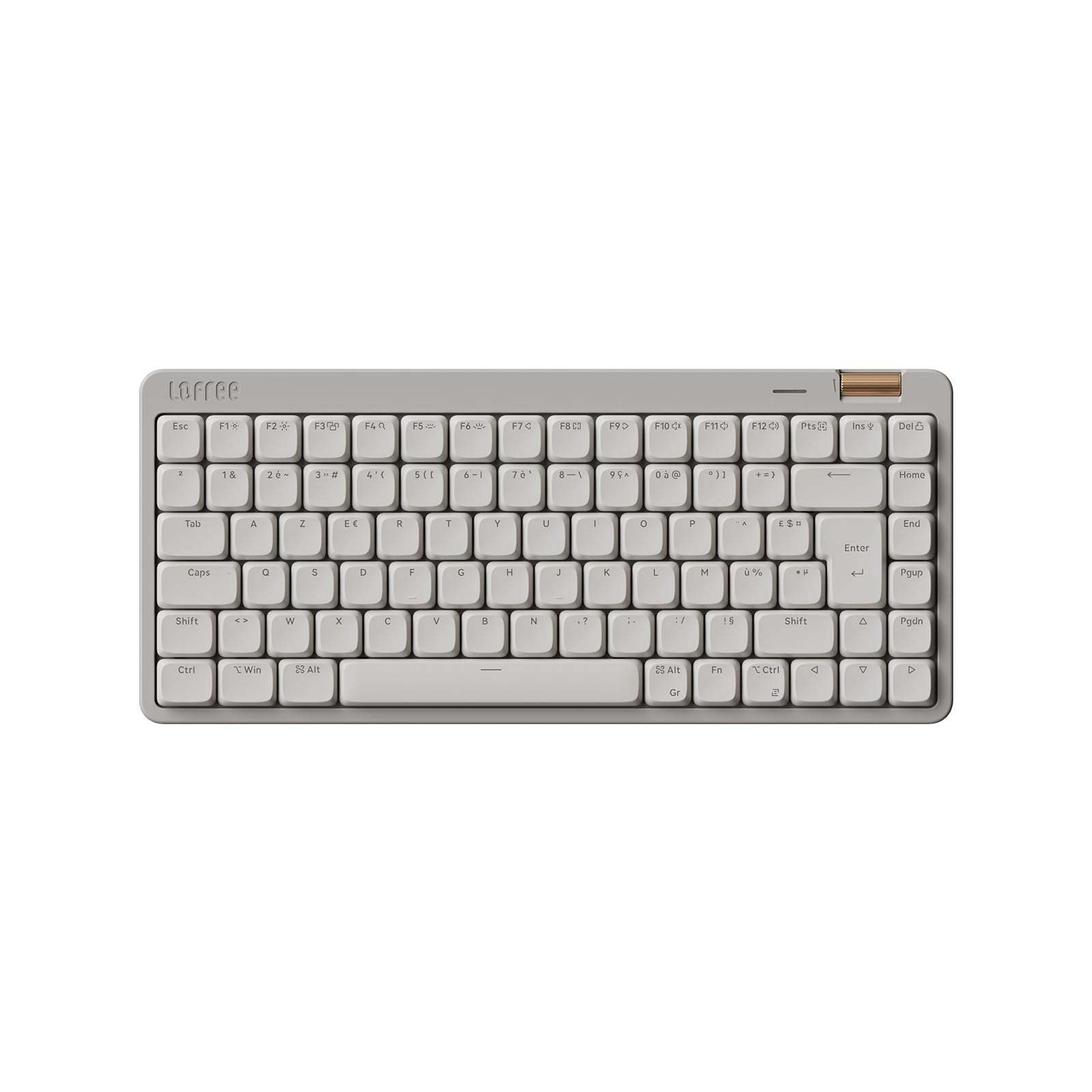 LOFREE Clavier mécanique Flow Lite84 Touches sans Fil Rechargeable Interchangeable avec récepteur2.4G, Connexion BT et Filaire pour Windows Mac Interrupteurs linéaires(Marble) Disposition FR