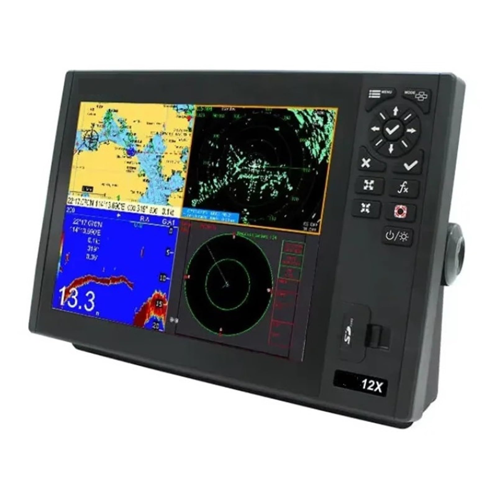 5 W 1 12-calowy Ploter Map GPS Dla Marynistów Z Transponderem AIS Klasy B+, Funkcją Radaru I Lokalizatorem Ryb Precyzyjna Nawigacja