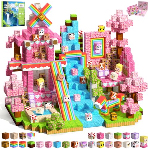 100PCS Magnetic Blocks, Toys Castle Building Cube Birthday Gifts for Girls - image 1