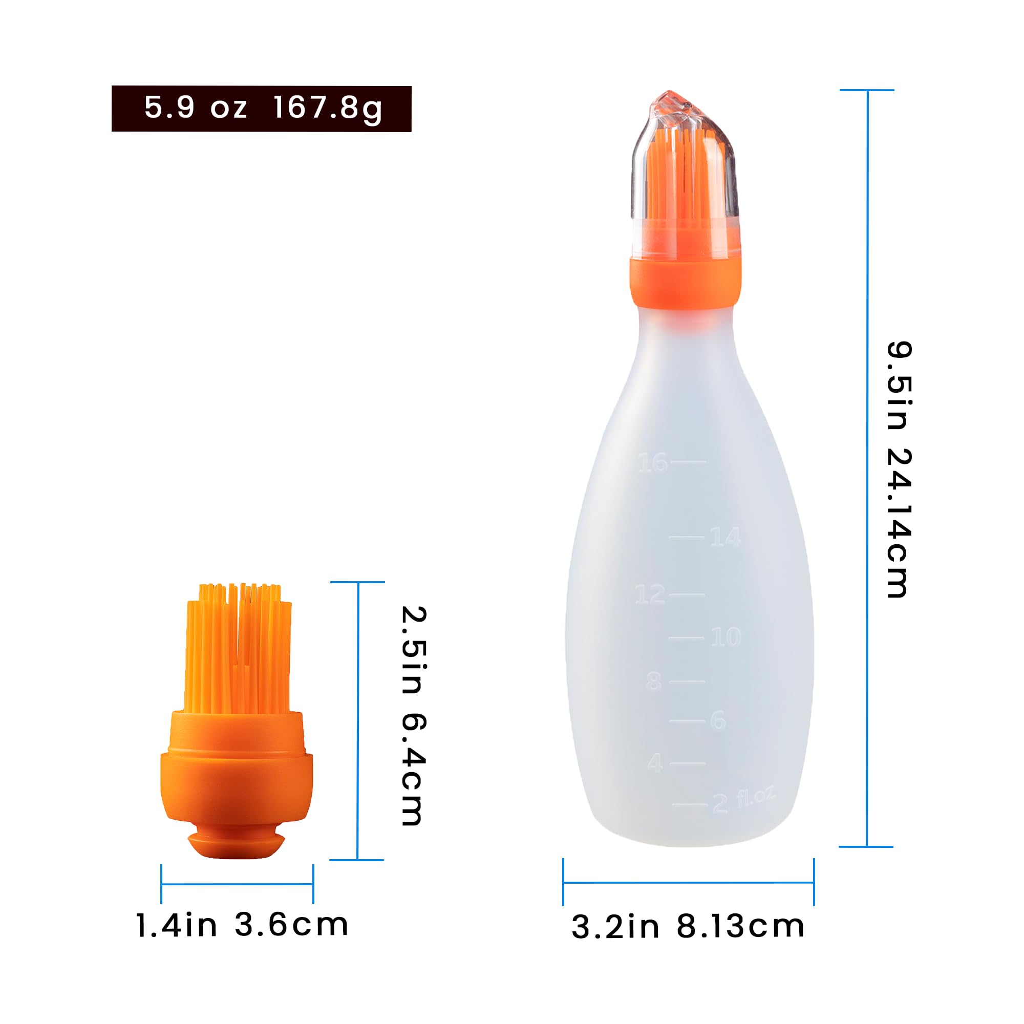 Cepillo de silicona con dispensador [Solución 2 en 1] | Cepillo para parrilla/Cepillo para hornear para un recubrimiento rápido y sin esfuerzo | Cepillo para barbacoa 100% libre de BPA y resistentea