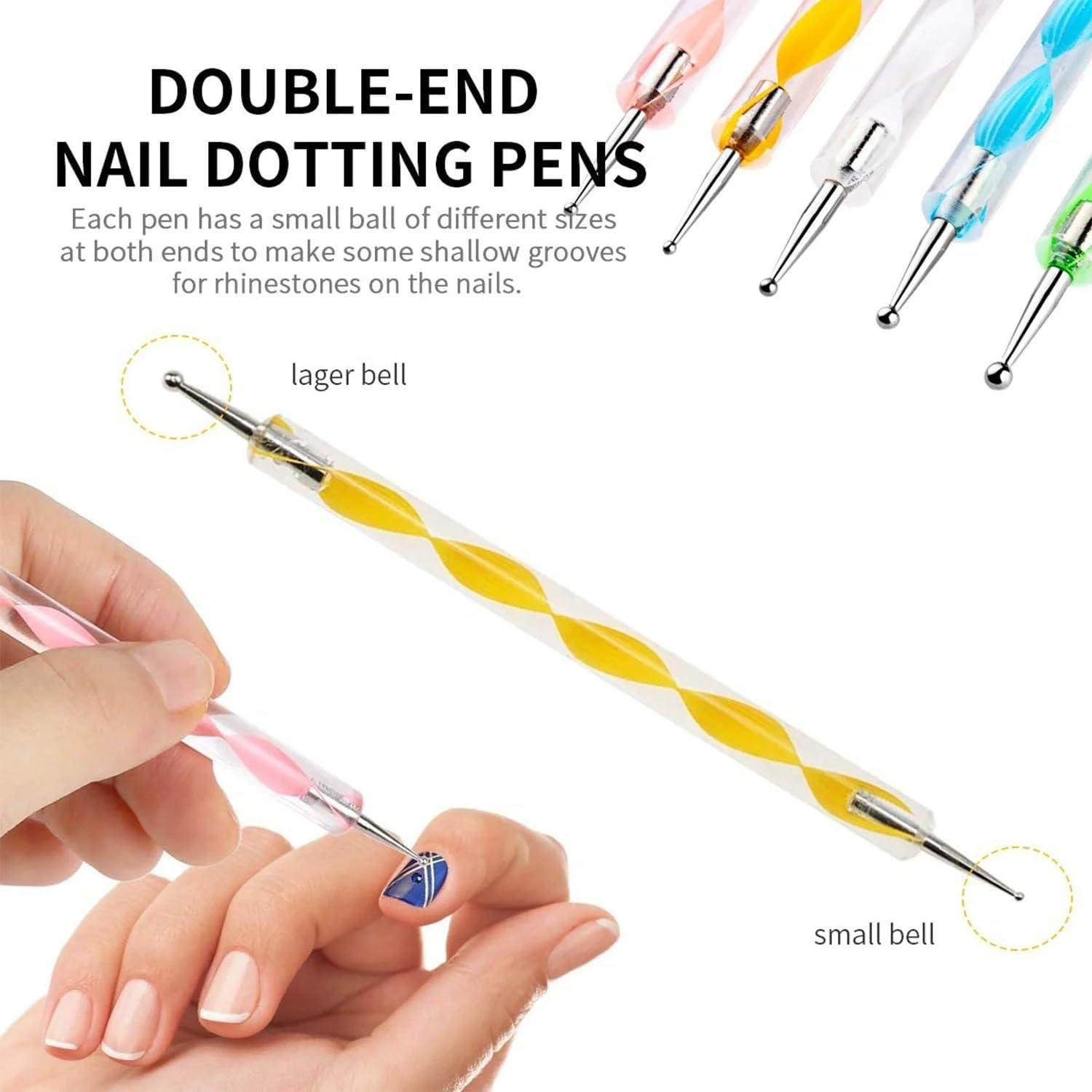 DeoDap Nail Art Brushes 5 Pc – Professional Nail Art Kit with Acrylic Brushes, Point Pen & Cleaning Brush – Multipurpose Tools for Gel, Acrylic and Manicure Designs – Perfect for DIY Nails Fashion - Image 7 thumbnail