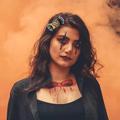 Miniatura 6 de Pinzas de lazo para el cabello de Halloween, 8 unidades para mujeres y niñas, pasadores de fantasma, pinzas de organza para el cabello, accesorios