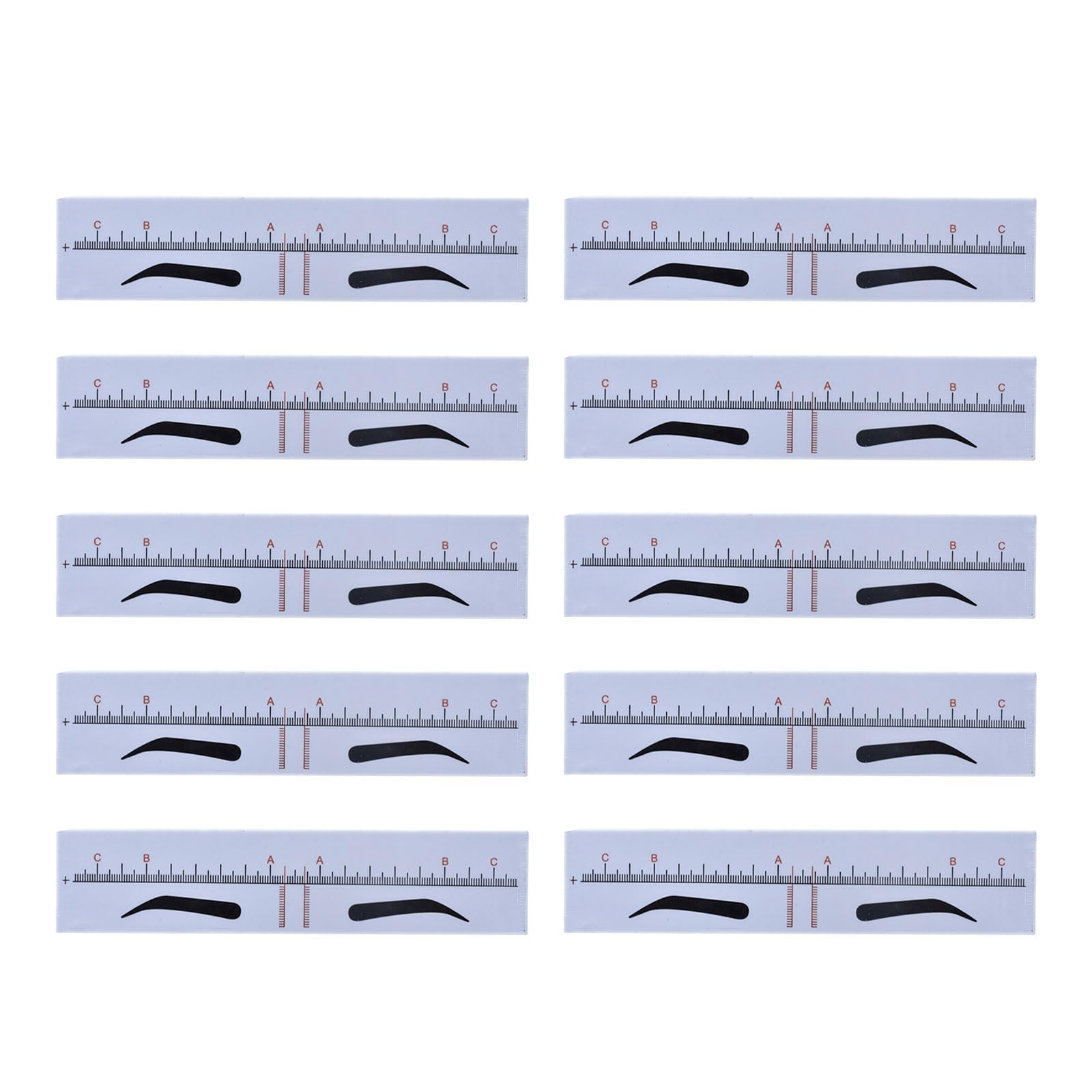 Hzbb C 10Pcs Eyebrow Ruler Microblading Semi Permanent Eyebrow Tattooposition Ruler Guide Makeup Measure Stencil Shaping Tool Permanent Measuring Tool Shaping Aid Measurement Stencil Eyebrowtattoo Position
